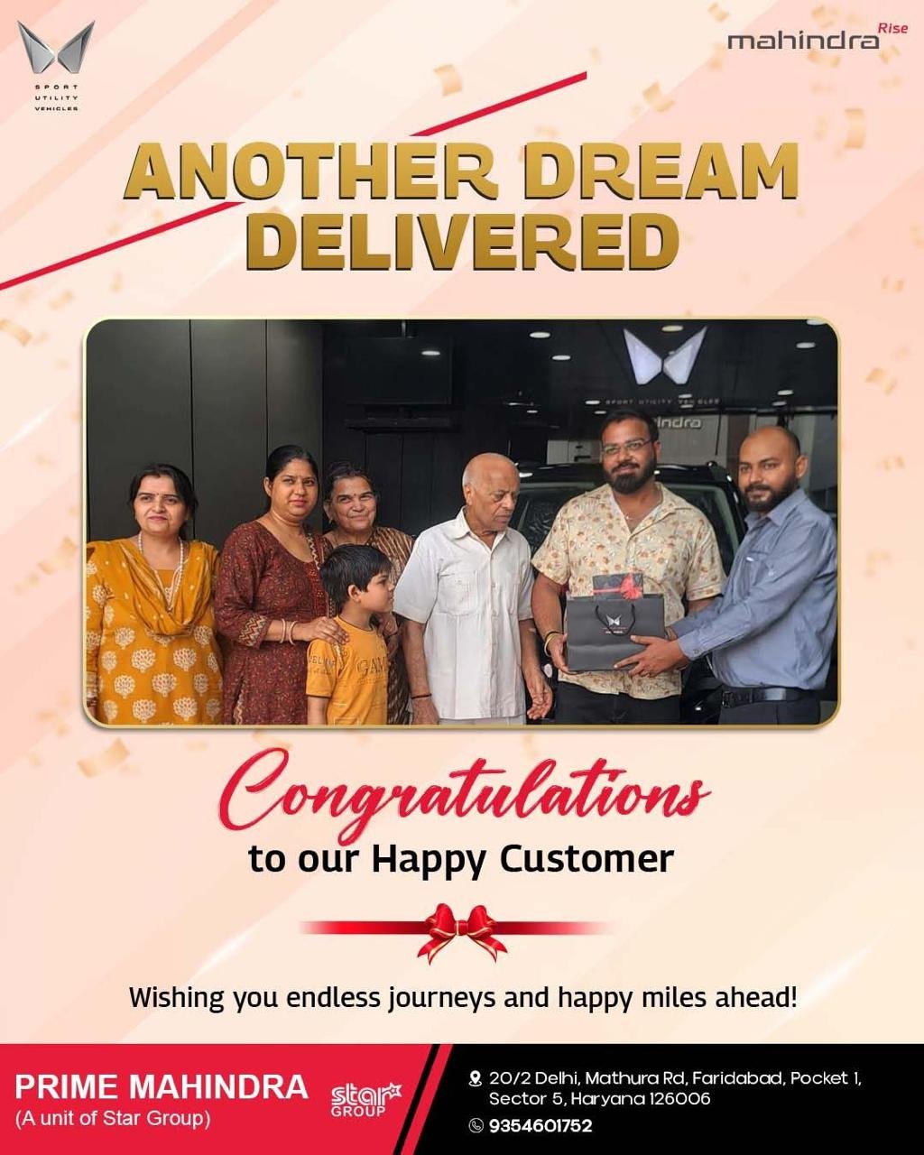 Prime Mahindra Delivery Pics