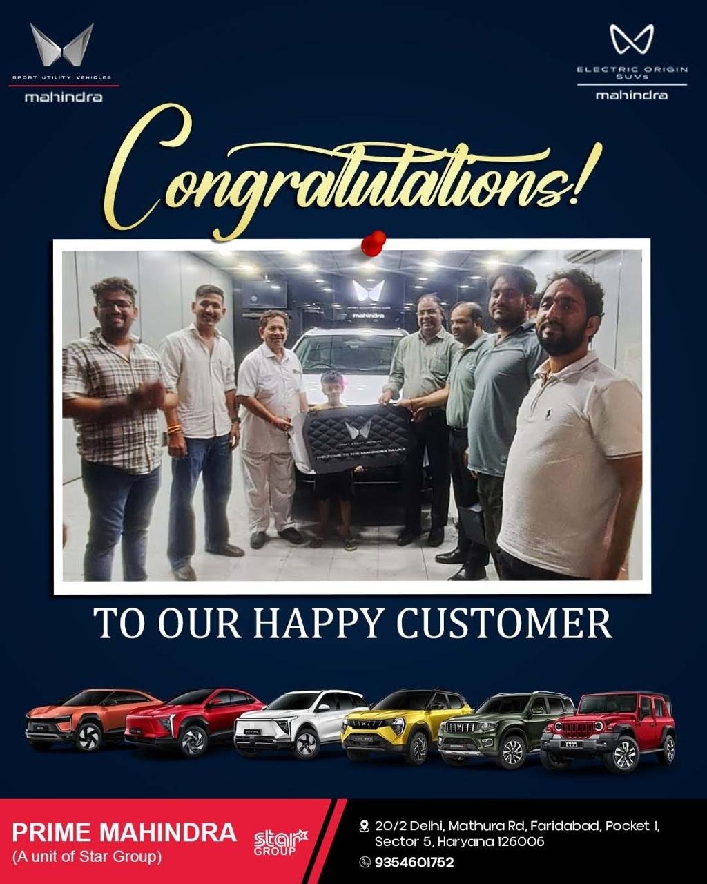 Prime Mahindra Delivery Pics
