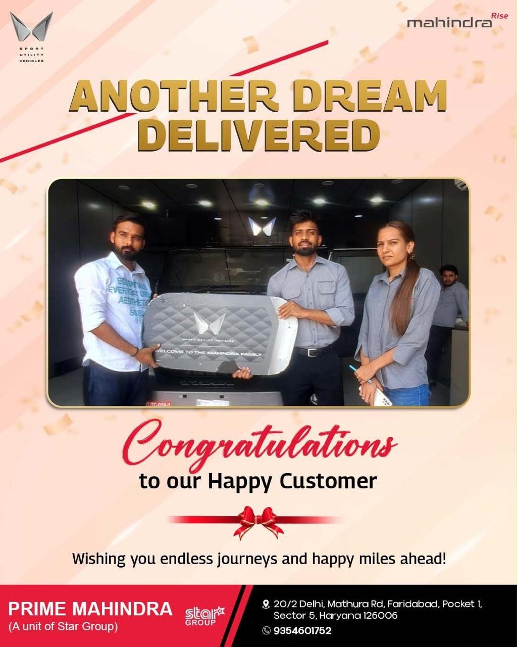 Prime Mahindra Delivery Pics