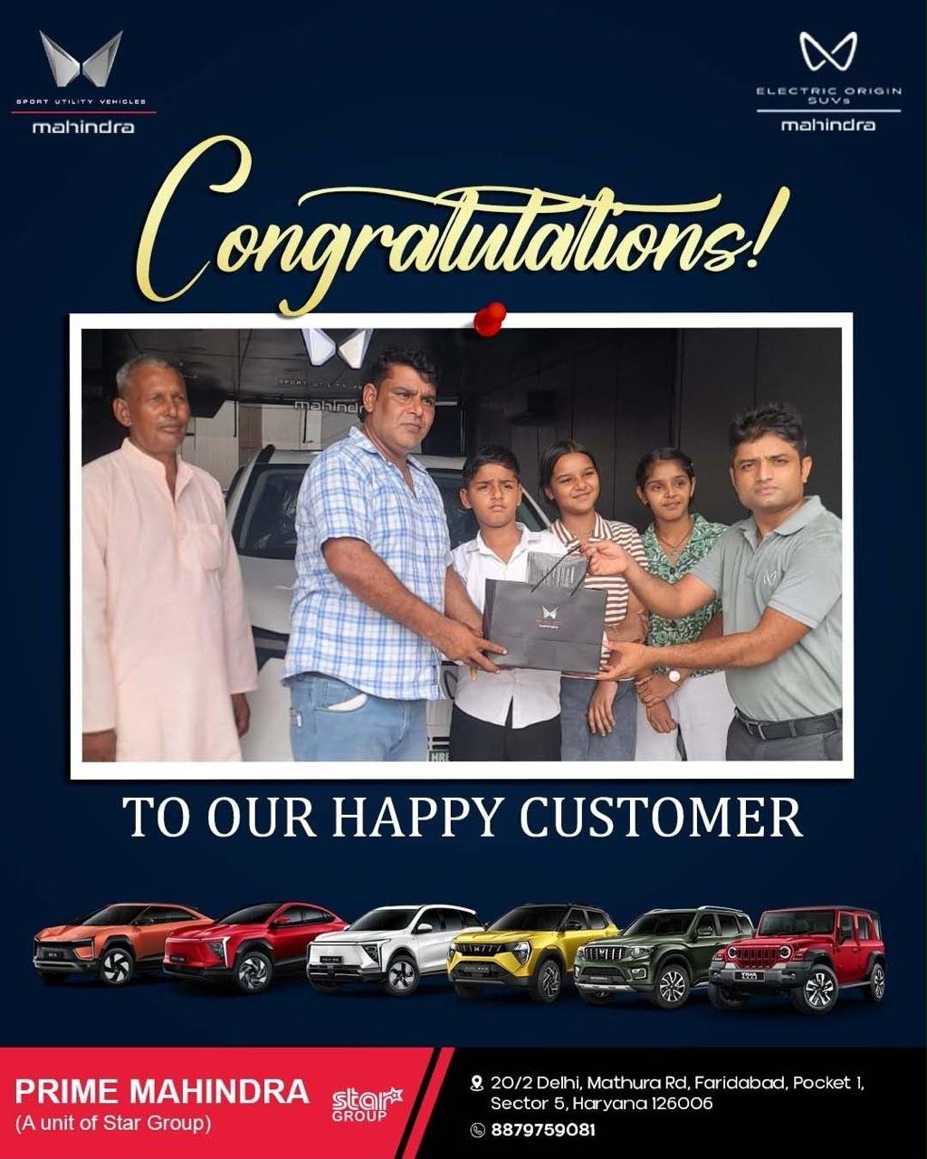 Prime Mahindra Delivery Pics