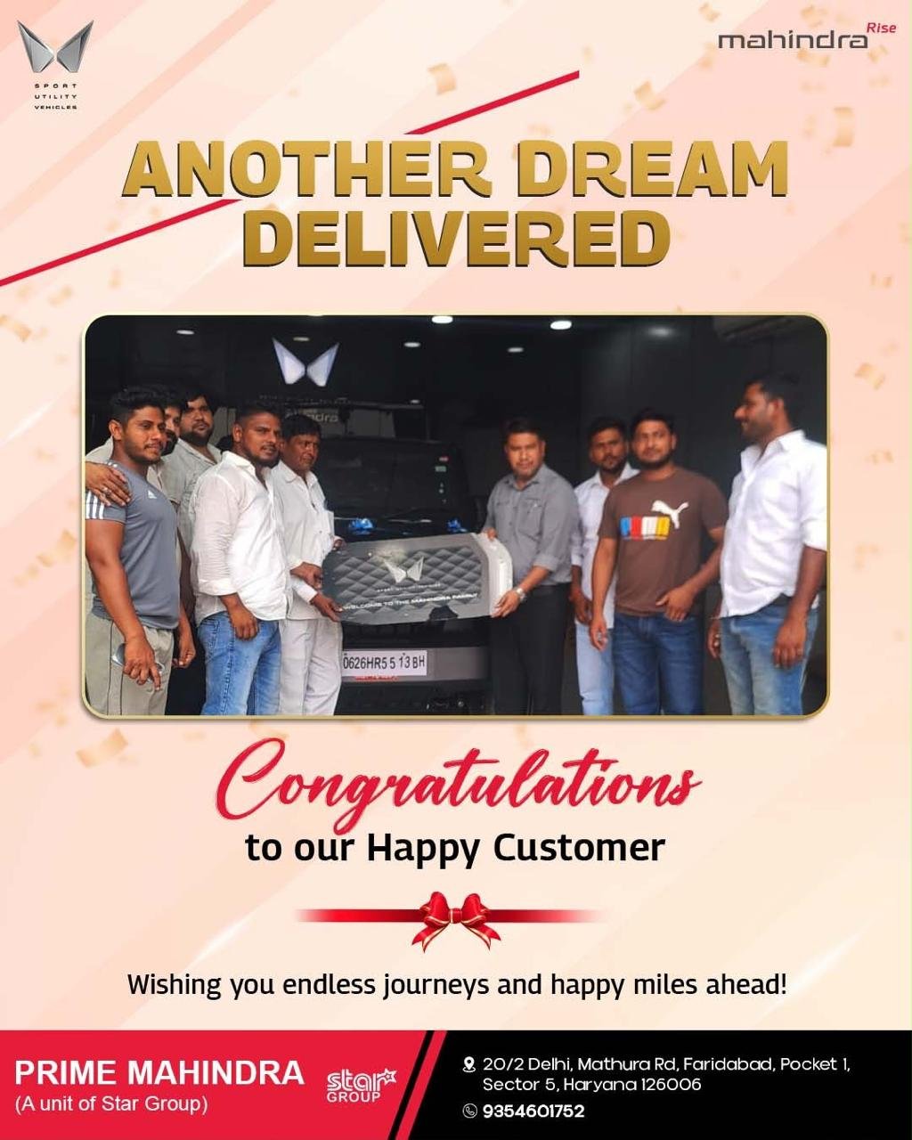 Prime Mahindra Delivery Pics