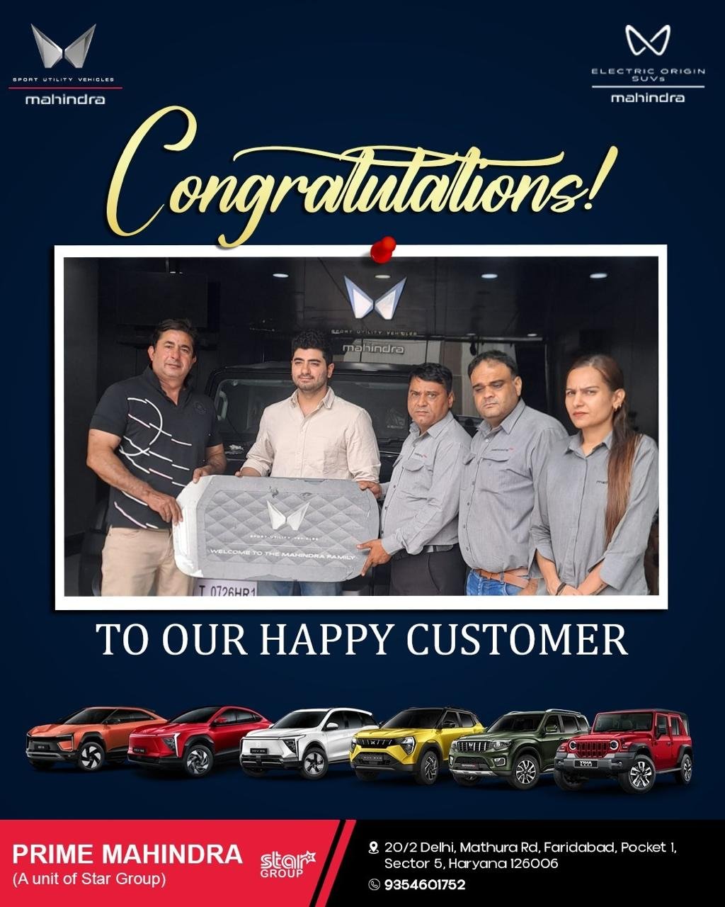 Prime Mahindra Delivery Pics